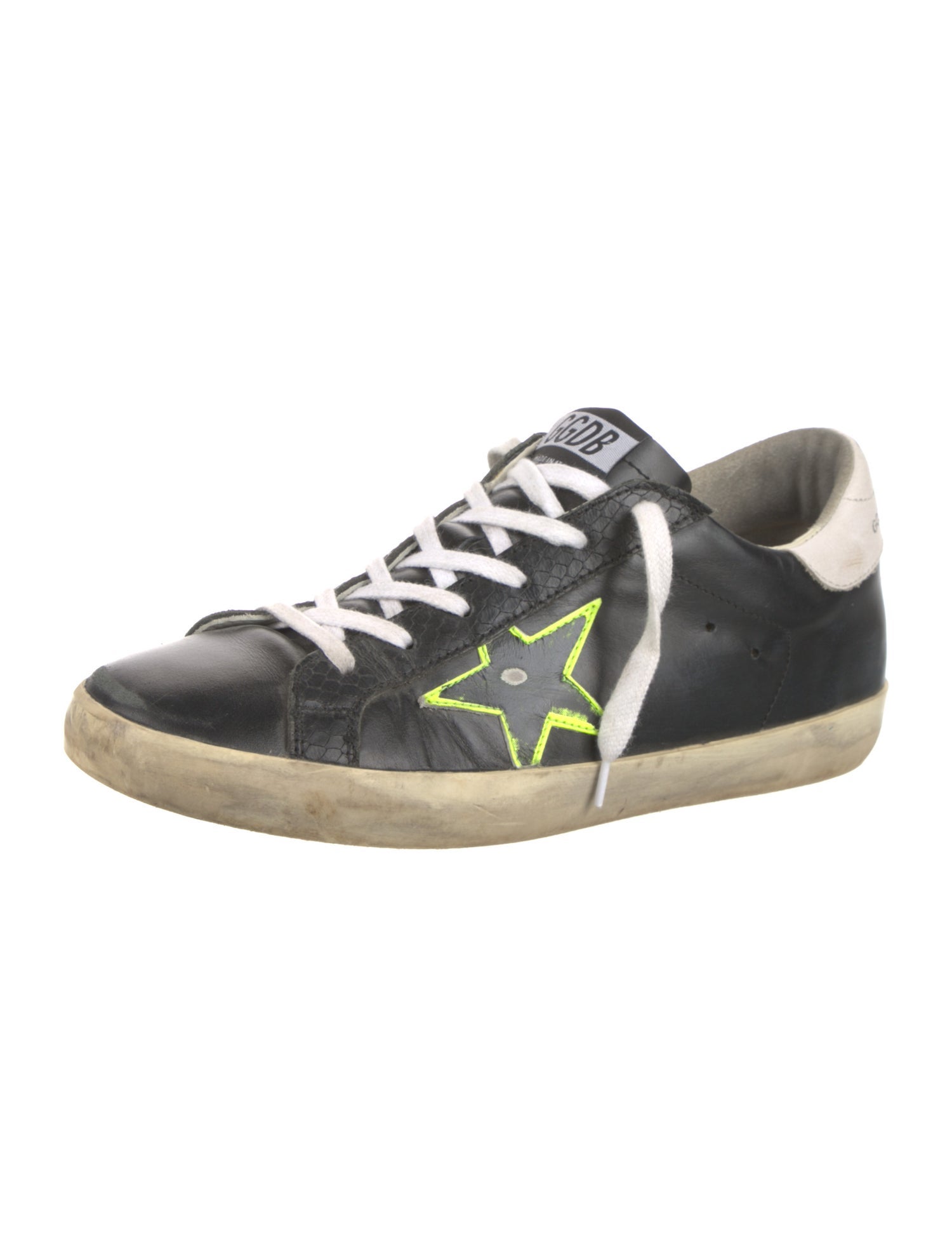 Golden Goose Leather Colorblock Pattern Sneakers