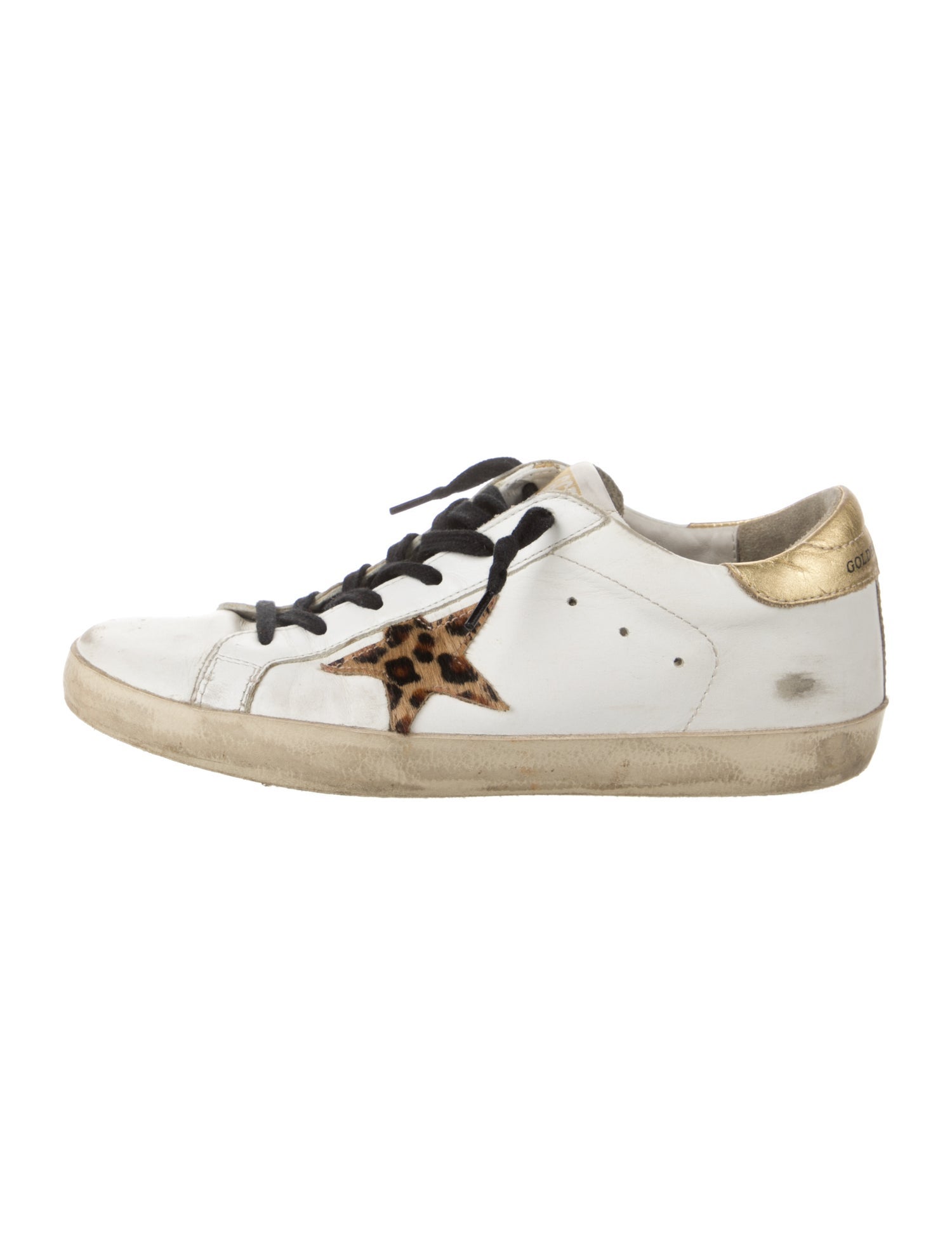 Golden Goose Leather Animal Print Sneakers
