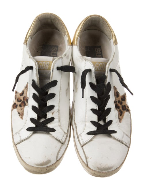 Golden Goose Leather Animal Print Sneakers