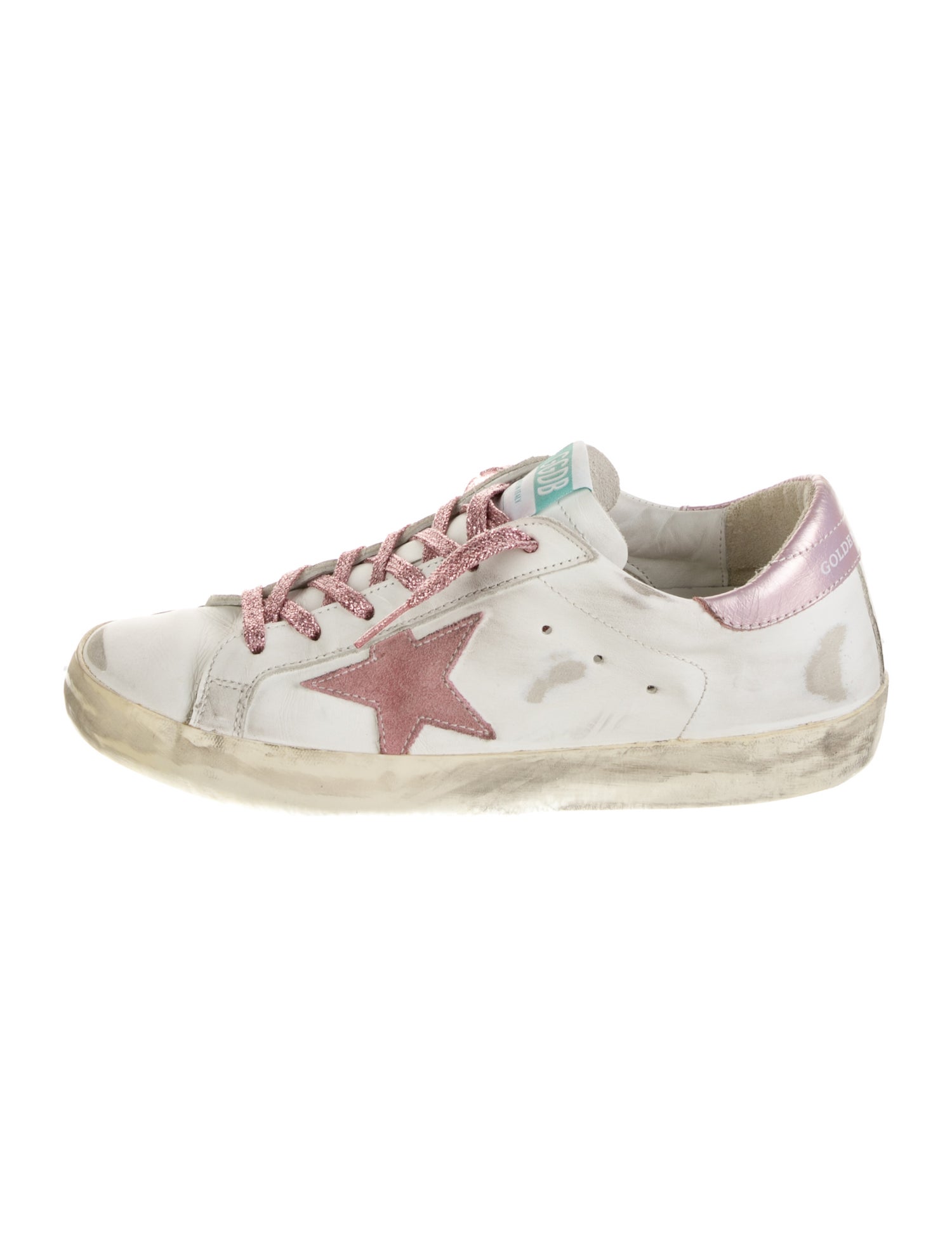 Golden Goose Leather Printed Sneakers