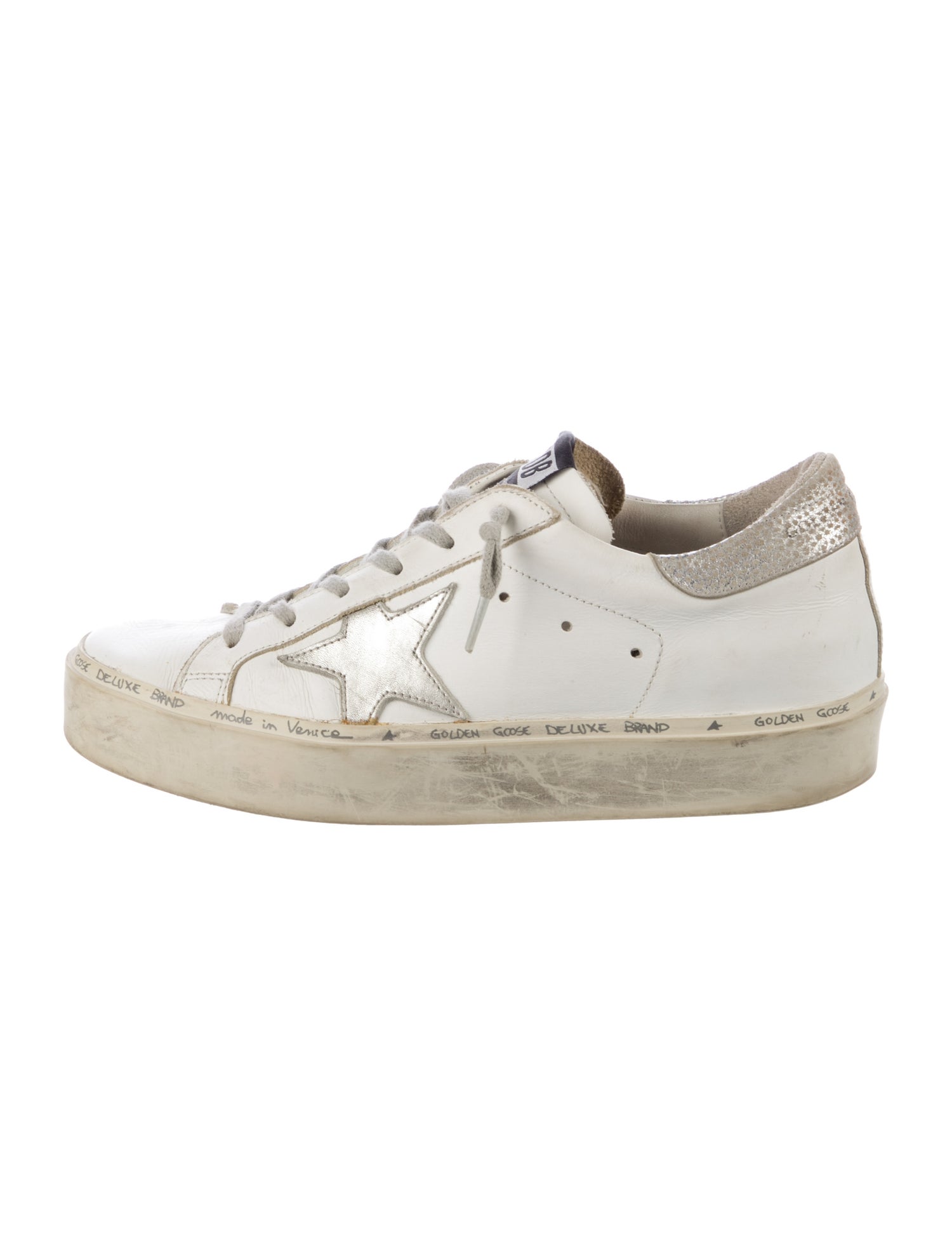 Golden Goose Leather Printed Sneakers
