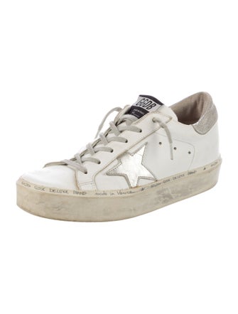 Golden Goose Leather Printed Sneakers