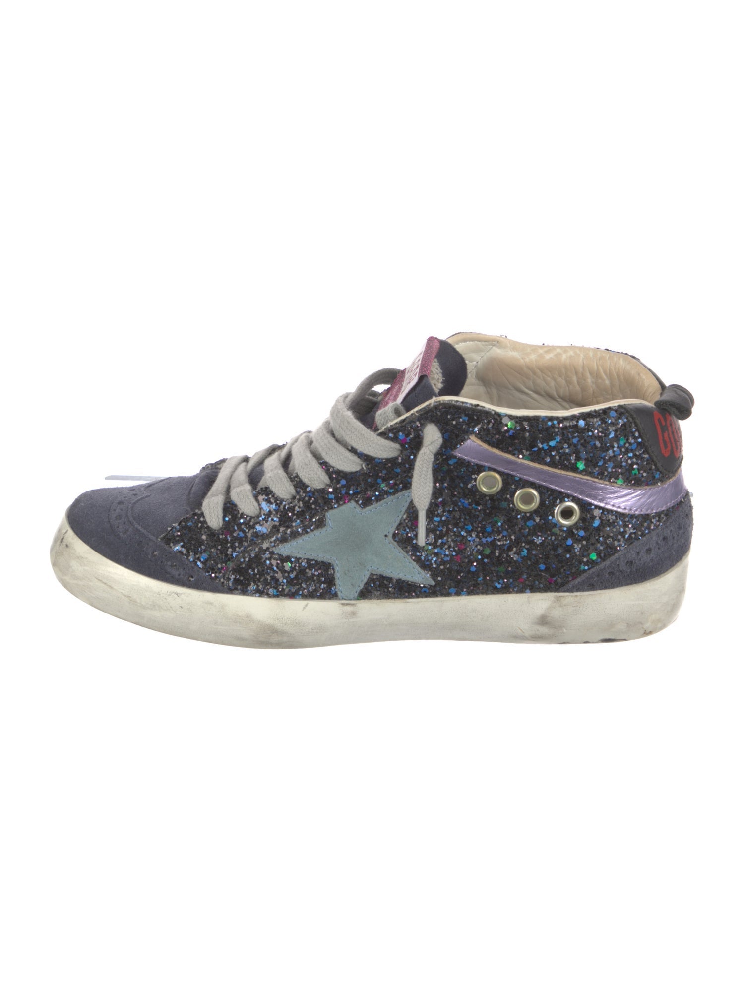 Golden Goose Glitter Colorblock Pattern Sneakers