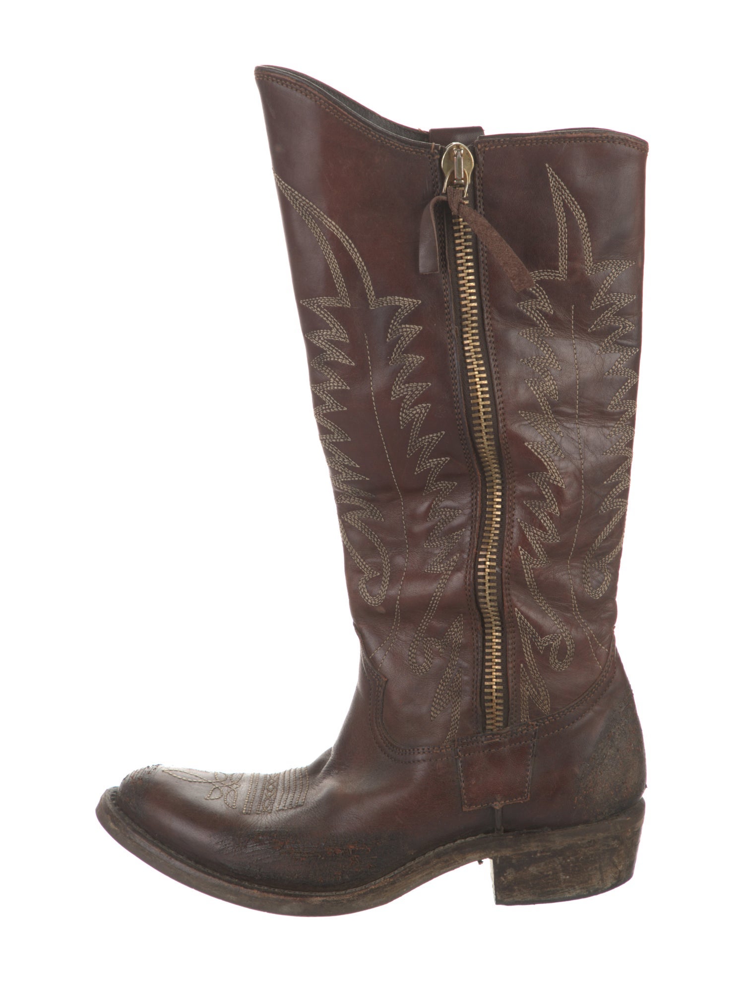 Golden Goose Leather Printed Riding Boots