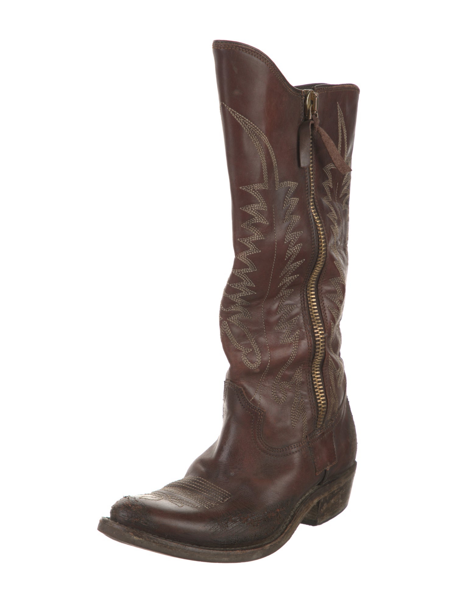 Golden Goose Leather Printed Riding Boots