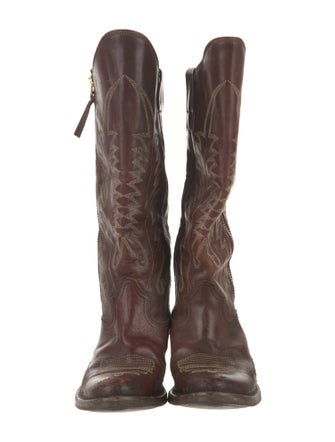 Golden Goose Leather Printed Riding Boots