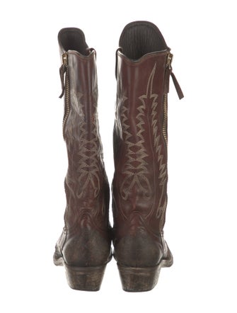 Golden Goose Leather Printed Riding Boots