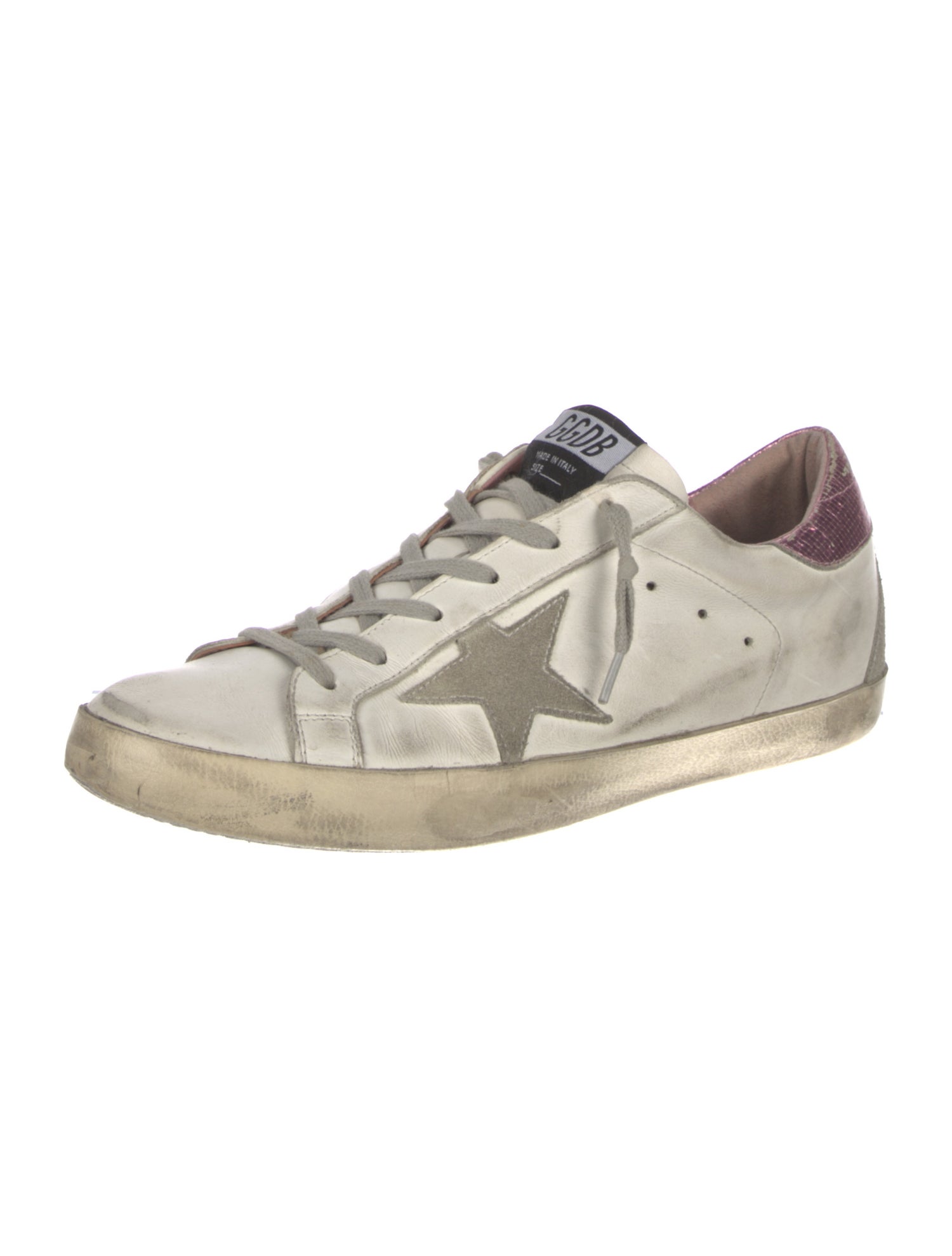 Golden Goose Leather Colorblock Pattern Sneakers