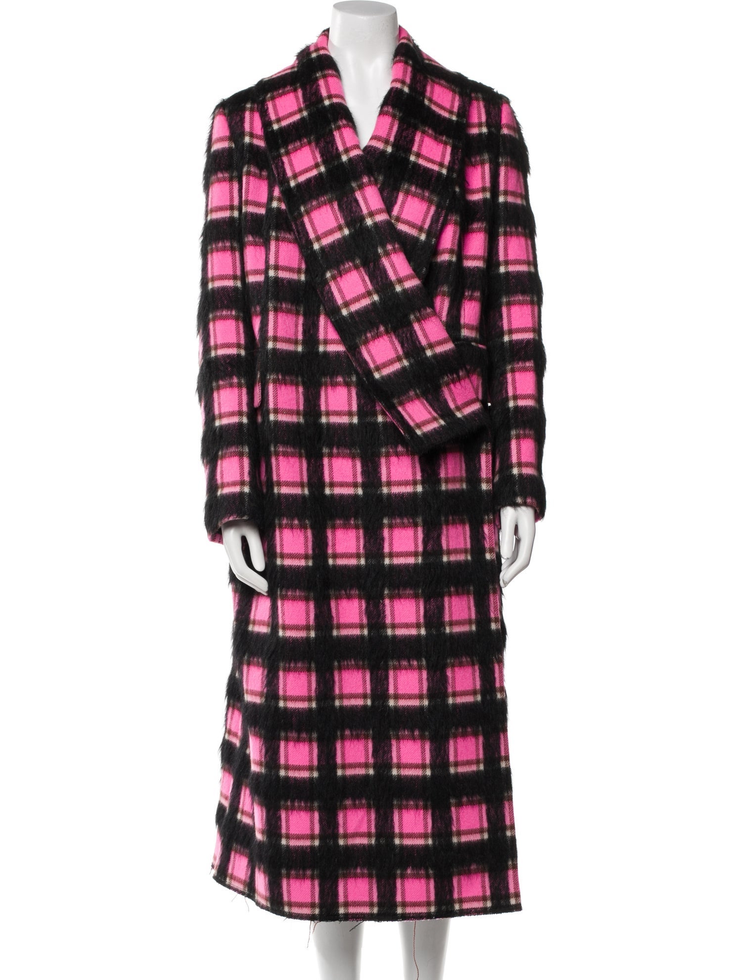 Golden Goose Virgin Wool Plaid Print Coat