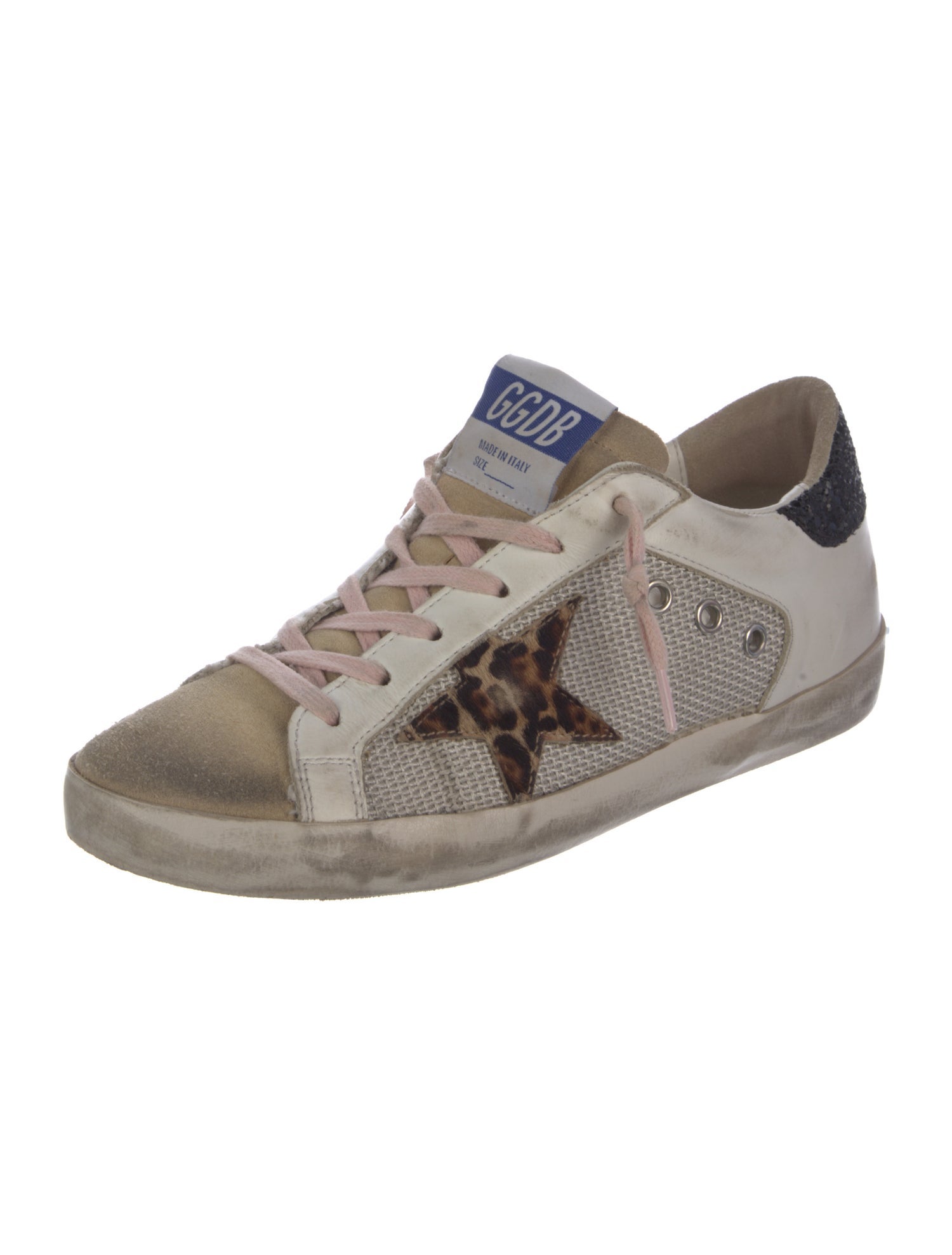 Golden Goose Leather Colorblock Pattern Sneakers