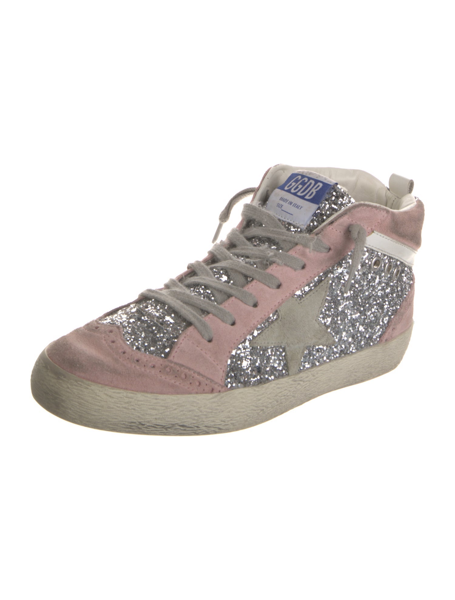 Golden Goose Suede Colorblock Pattern Sneakers