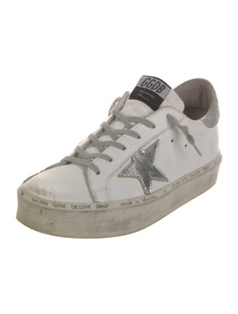 Golden Goose Leather Printed Sneakers