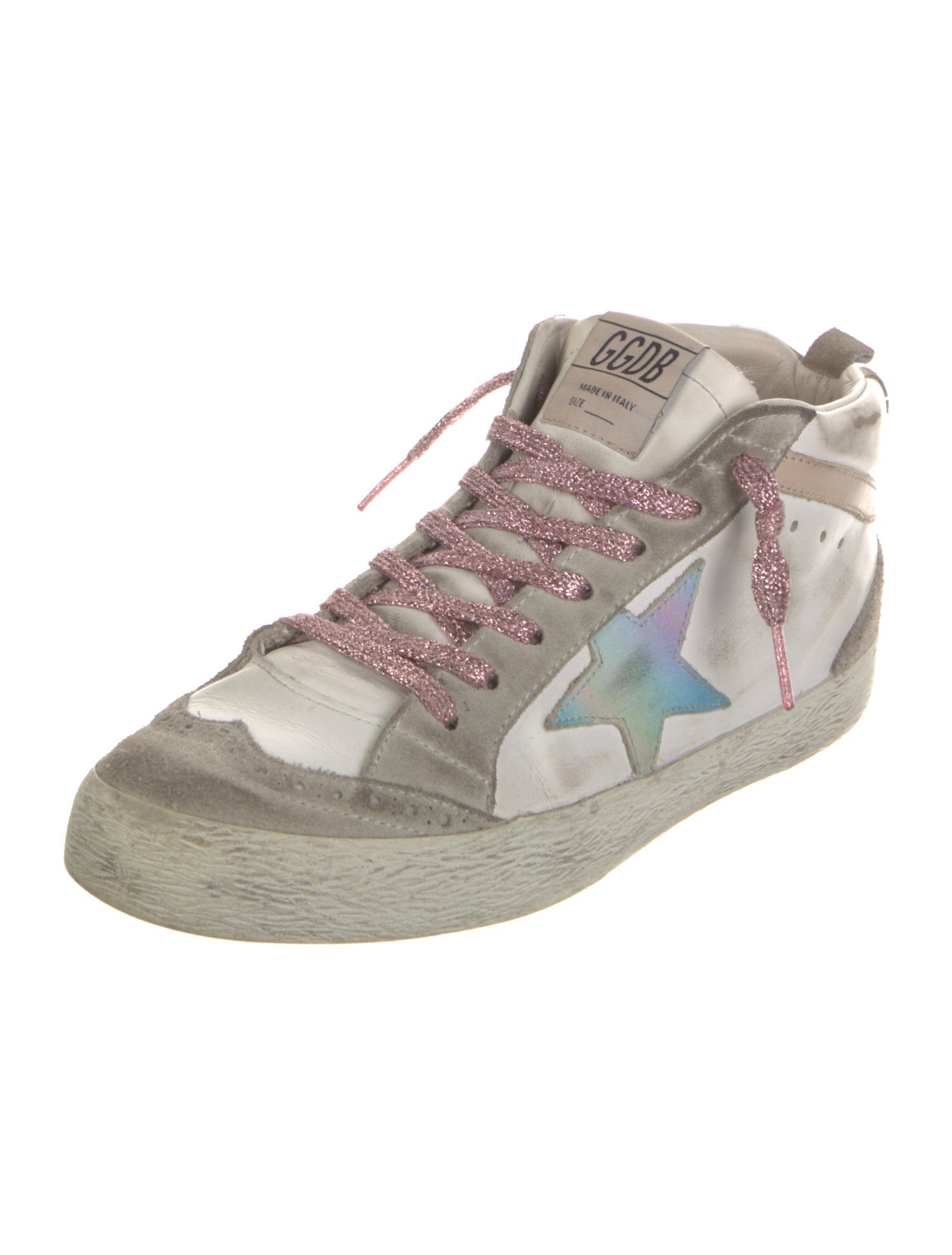 Golden Goose Leather Colorblock Pattern Sneakers