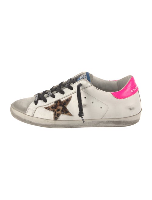 Golden Goose Leather Animal Print Sneakers