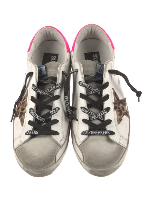 Golden Goose Leather Animal Print Sneakers
