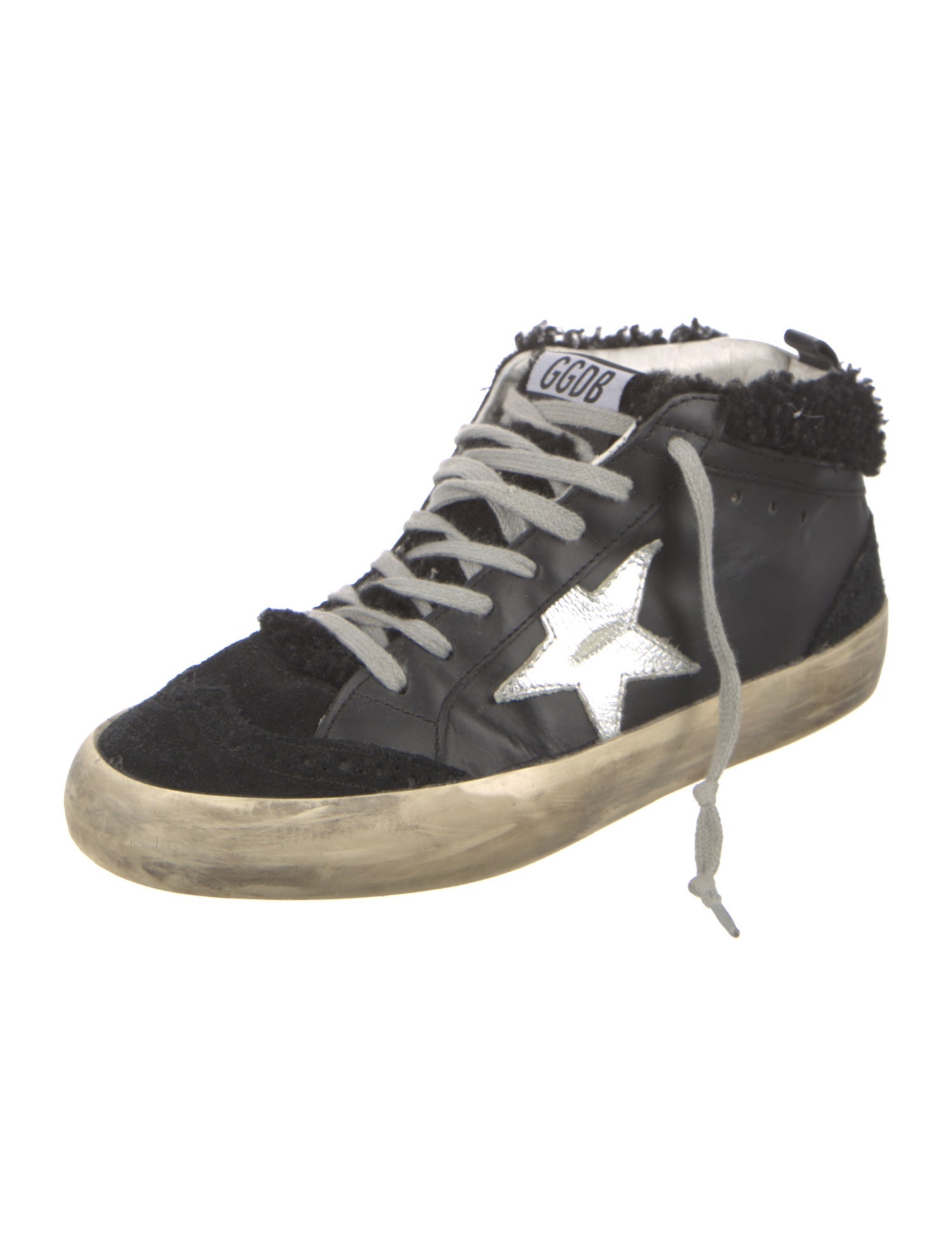 Golden Goose Leather Colorblock Pattern Sneakers