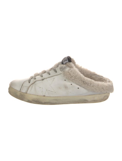 Golden Goose Leather Glitter Accents Sneakers