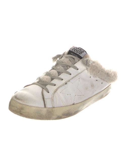 Golden Goose Leather Glitter Accents Sneakers