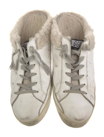 Golden Goose Leather Glitter Accents Sneakers