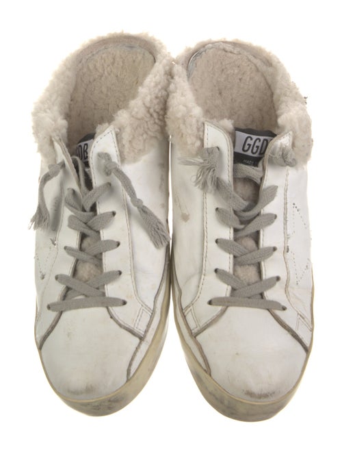 Golden Goose Leather Glitter Accents Sneakers