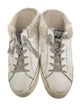 Golden Goose Leather Glitter Accents Sneakers
