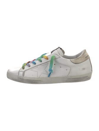 Golden Goose Leather Printed Sneakers