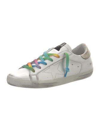 Golden Goose Leather Printed Sneakers