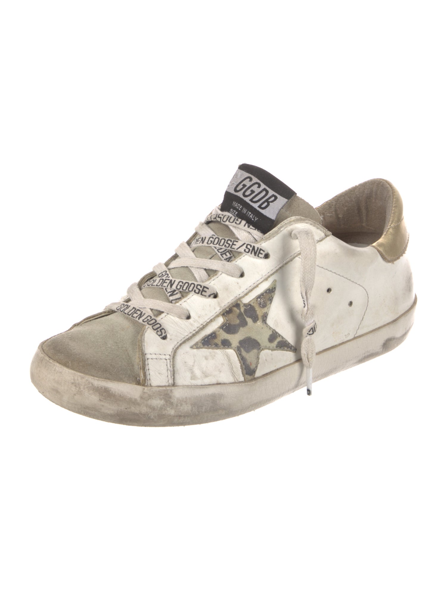 Golden Goose Leather Colorblock Pattern Sneakers