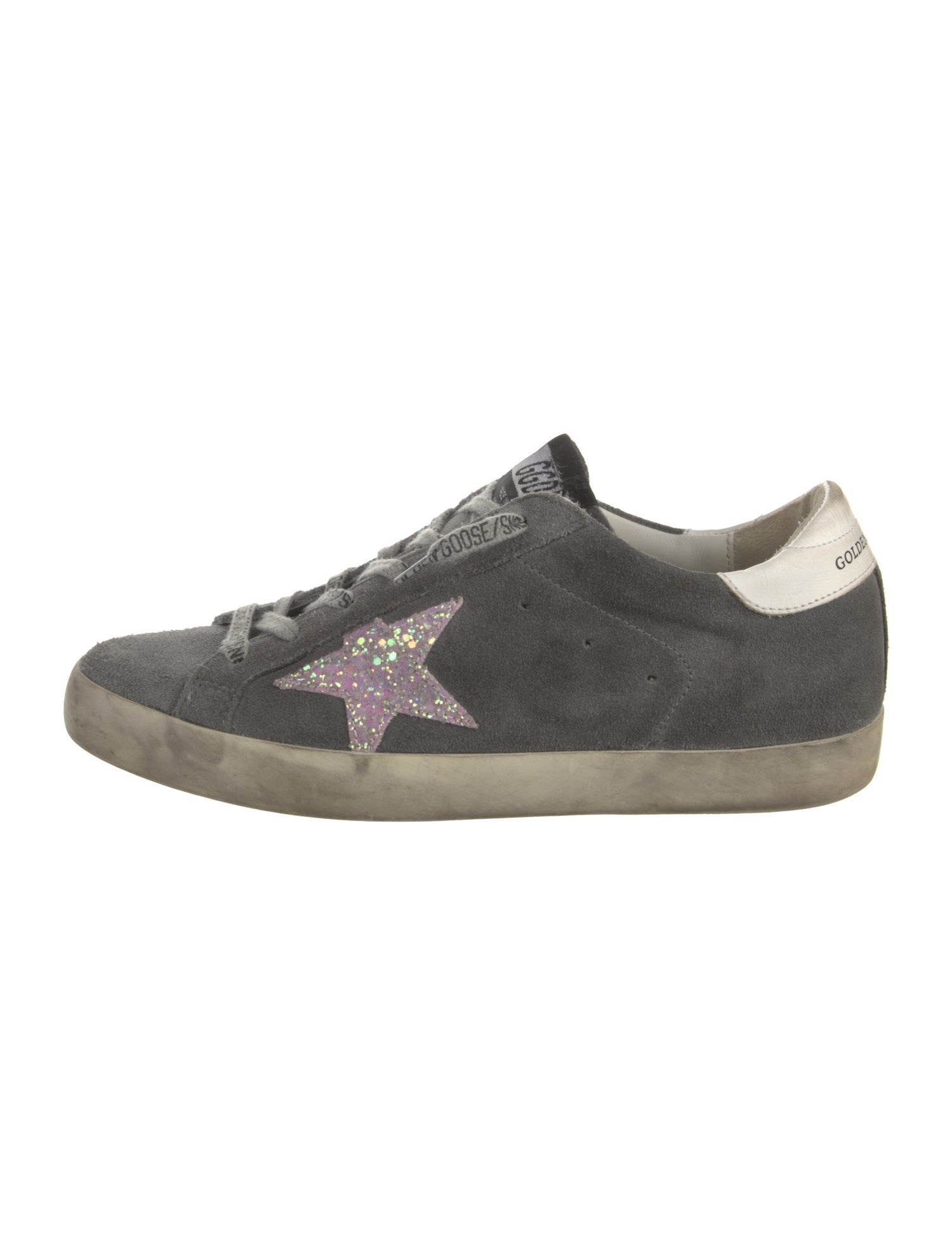 Golden Goose Suede Glitter Accents Sneakers