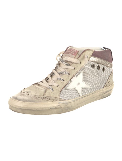 Golden Goose Leather Colorblock Pattern Sneakers