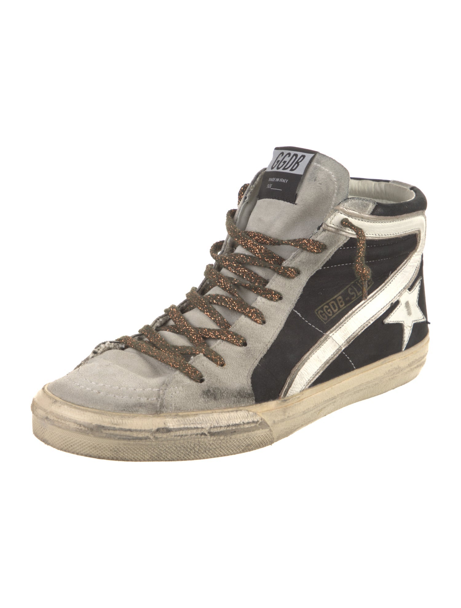 Golden Goose Suede Colorblock Pattern Sneakers