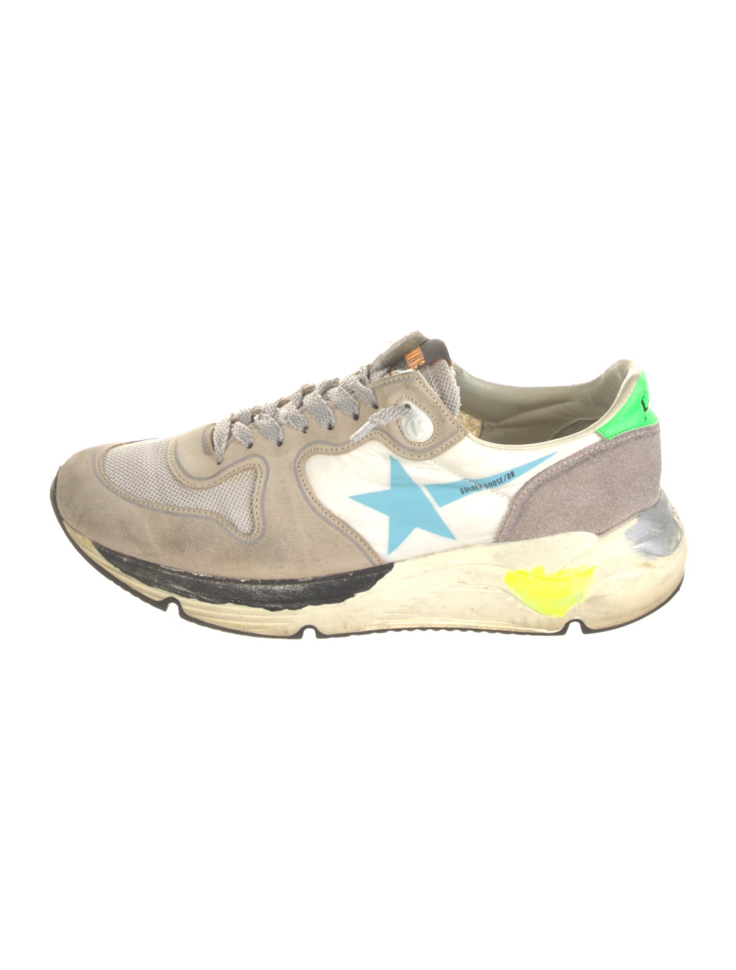Golden Goose Suede Colorblock Pattern Sneakers