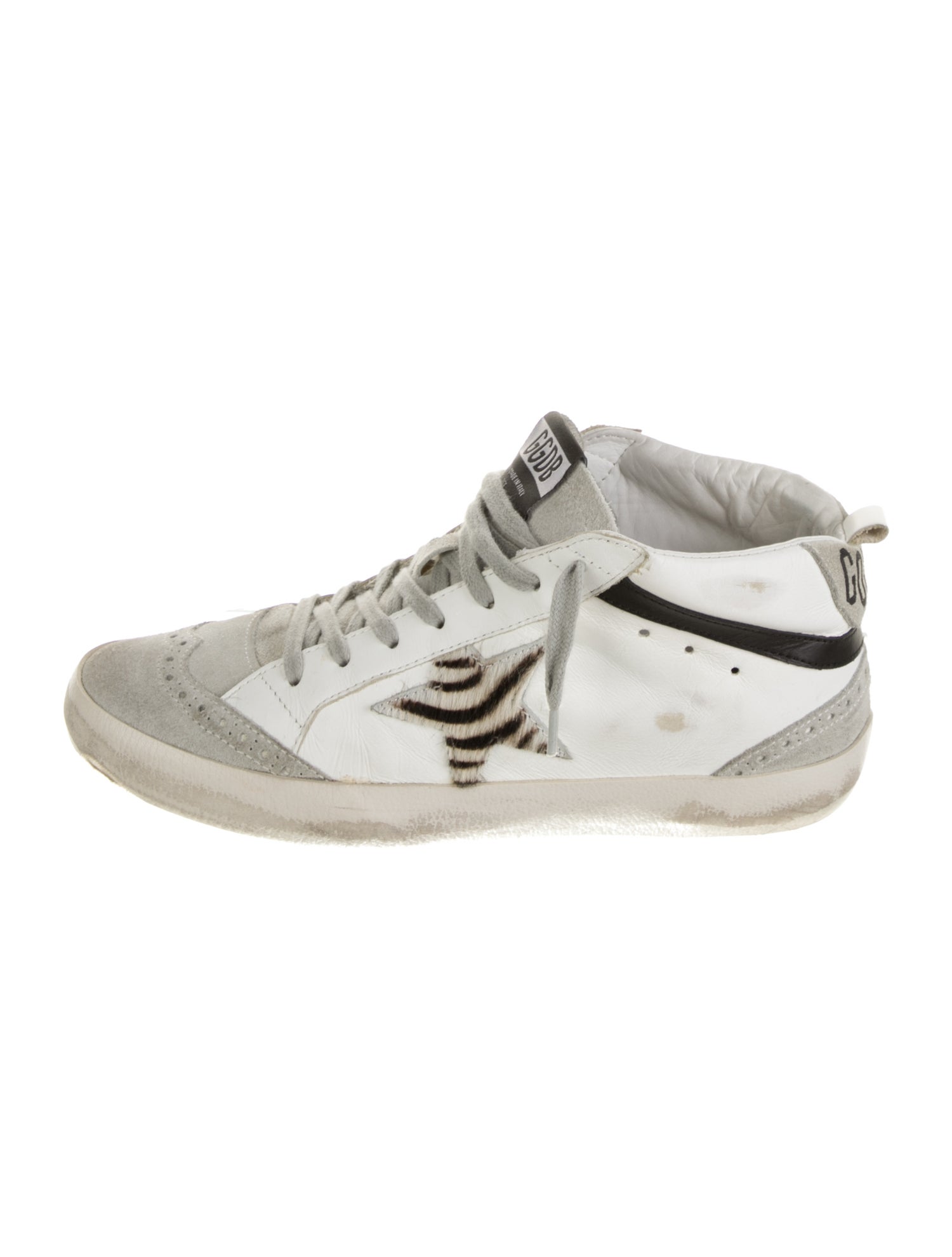 Golden Goose Leather Animal Print Sneakers