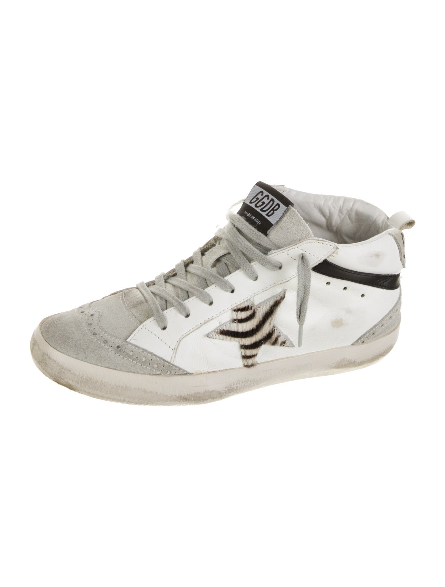 Golden Goose Leather Animal Print Sneakers