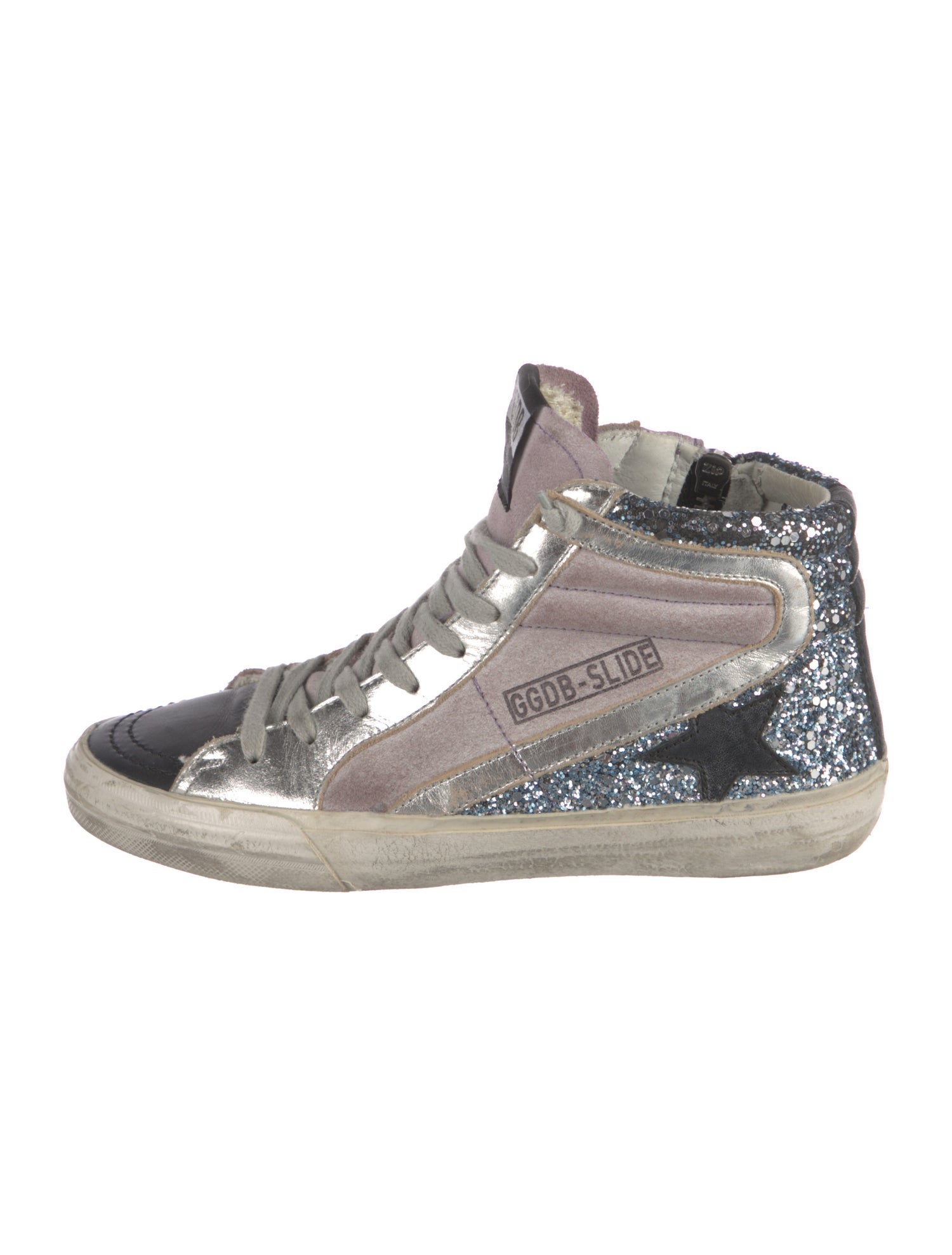 Golden Goose Glitter Colorblock Pattern Sneakers