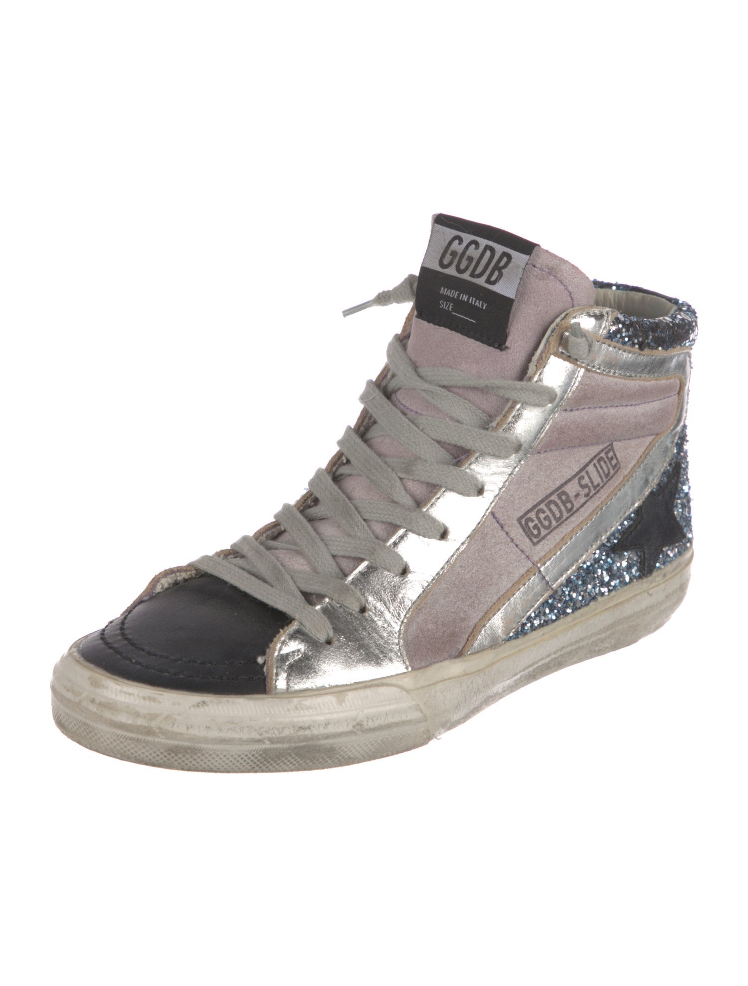 Golden Goose Glitter Colorblock Pattern Sneakers