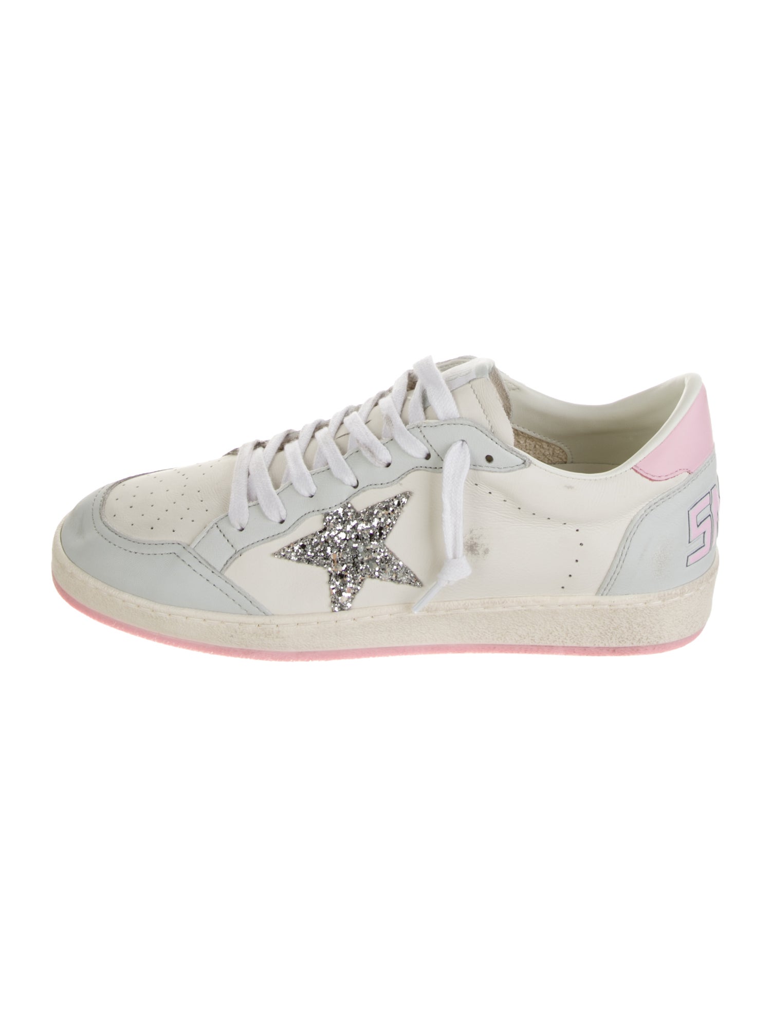 Golden Goose Leather Distressed Accents Sneakers