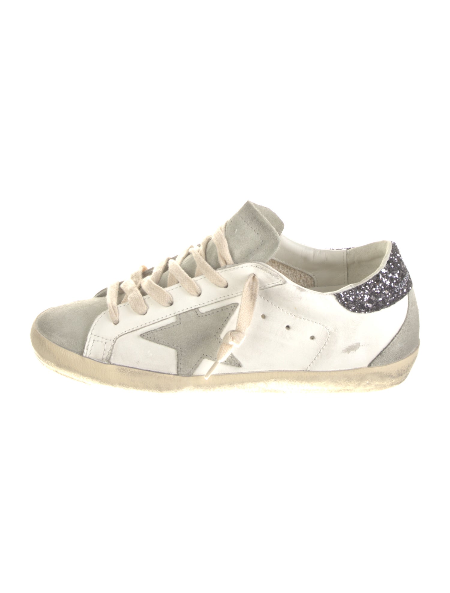 Golden Goose Leather Colorblock Pattern Sneakers