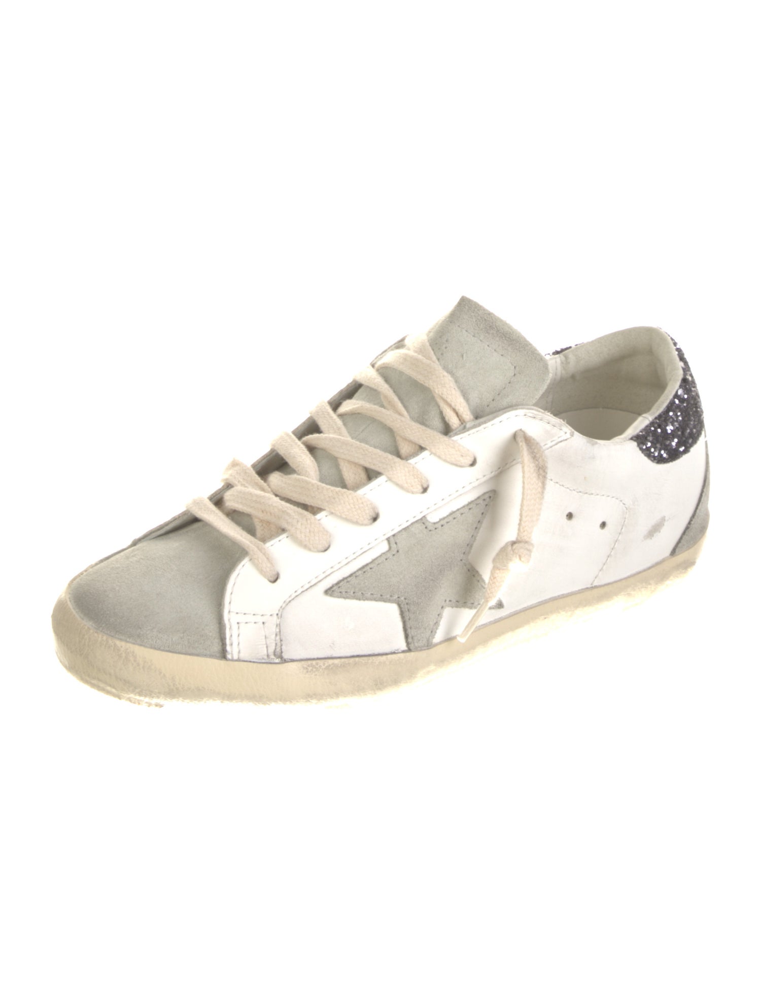 Golden Goose Leather Colorblock Pattern Sneakers