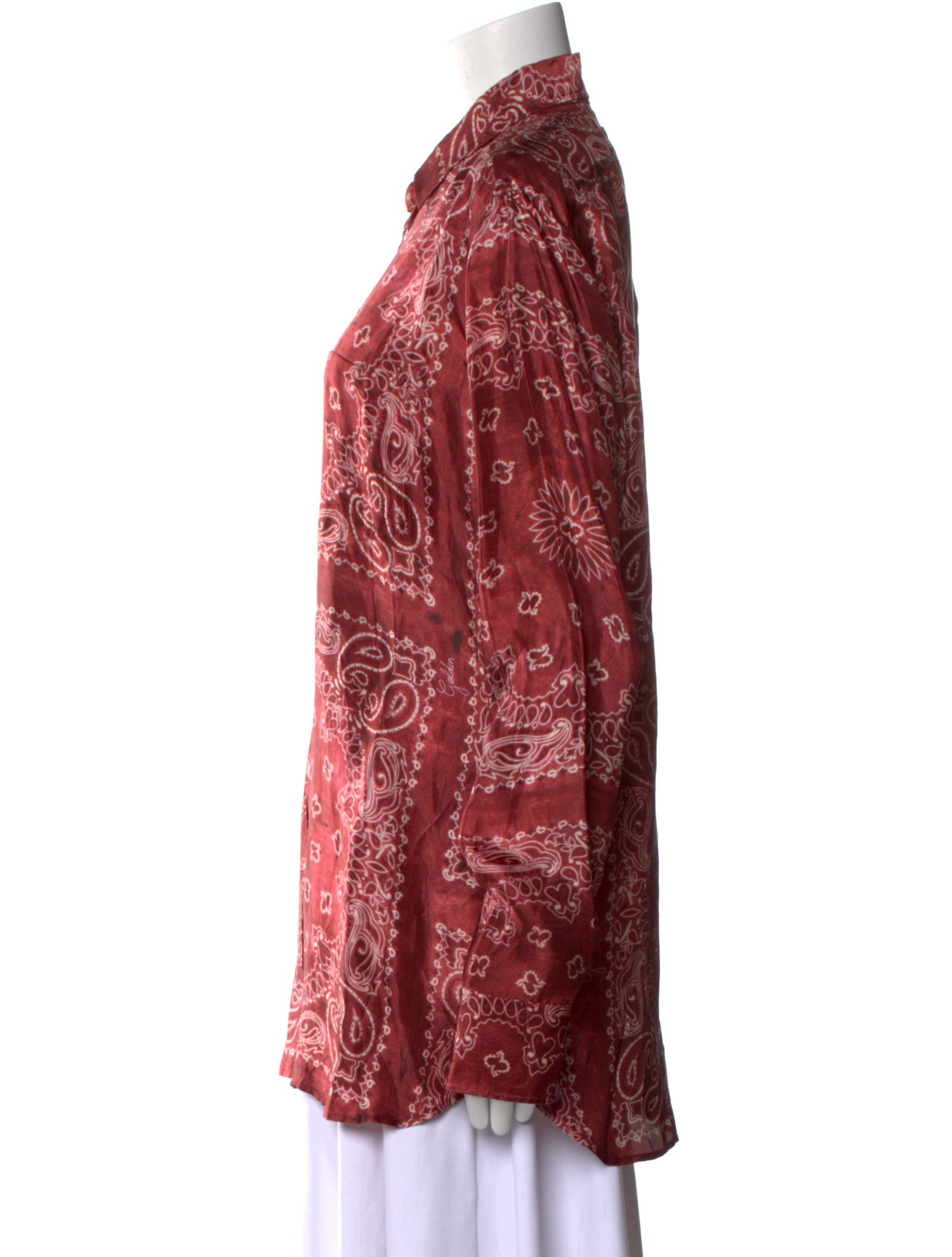 Golden Goose Printed Long Sleeve Button-Up Top