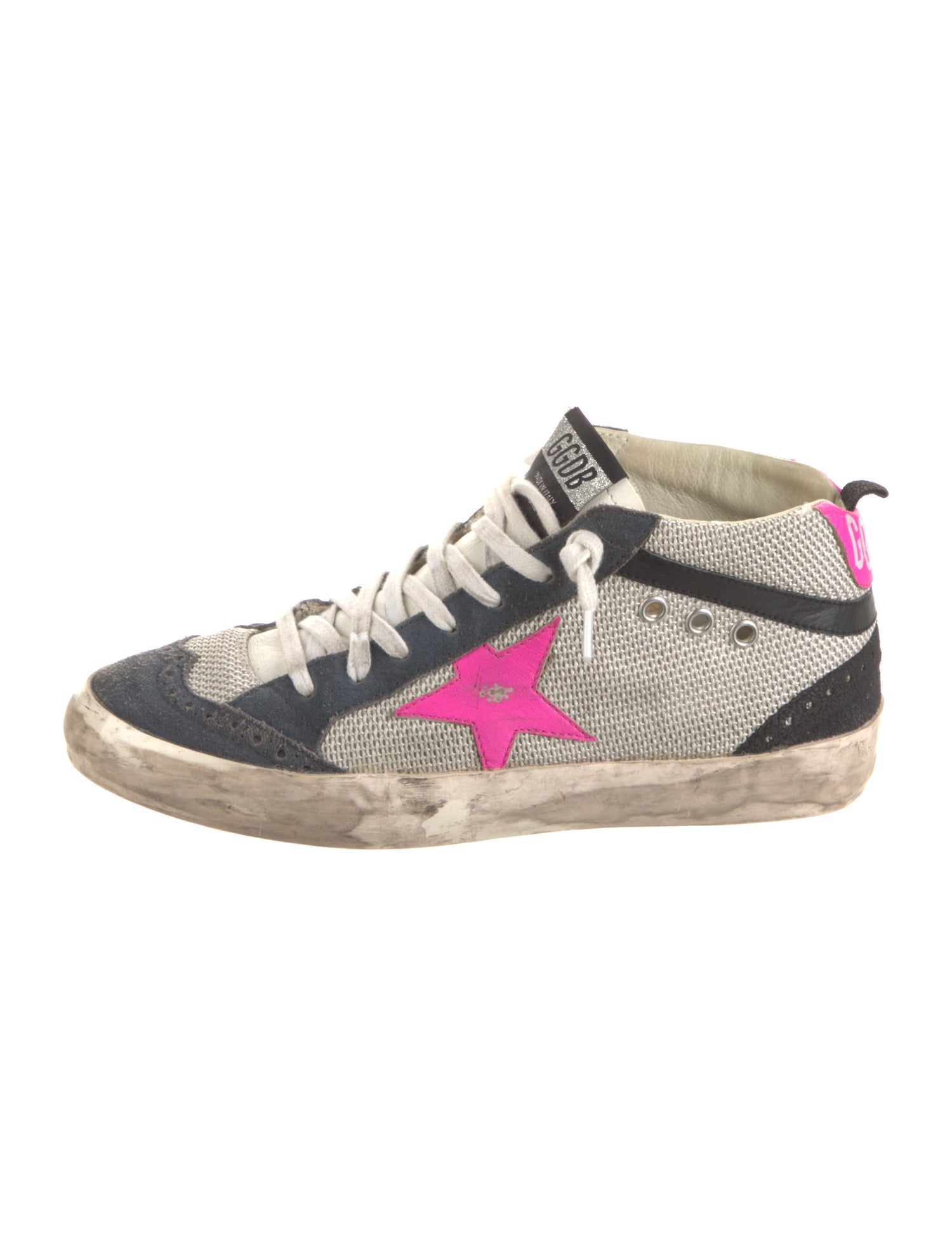 Golden Goose Suede Colorblock Pattern Sneakers