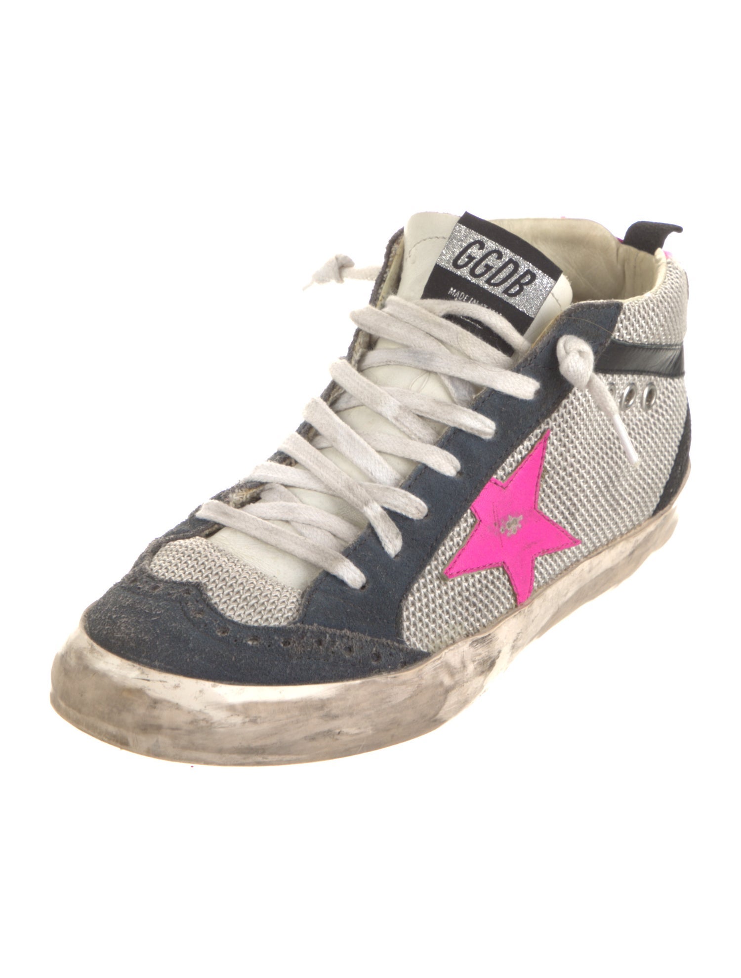 Golden Goose Suede Colorblock Pattern Sneakers