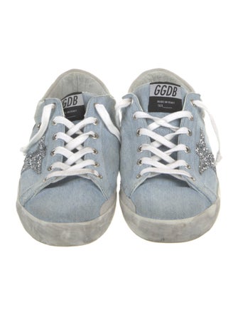 Golden Goose Denim Glitter Accents Sneakers