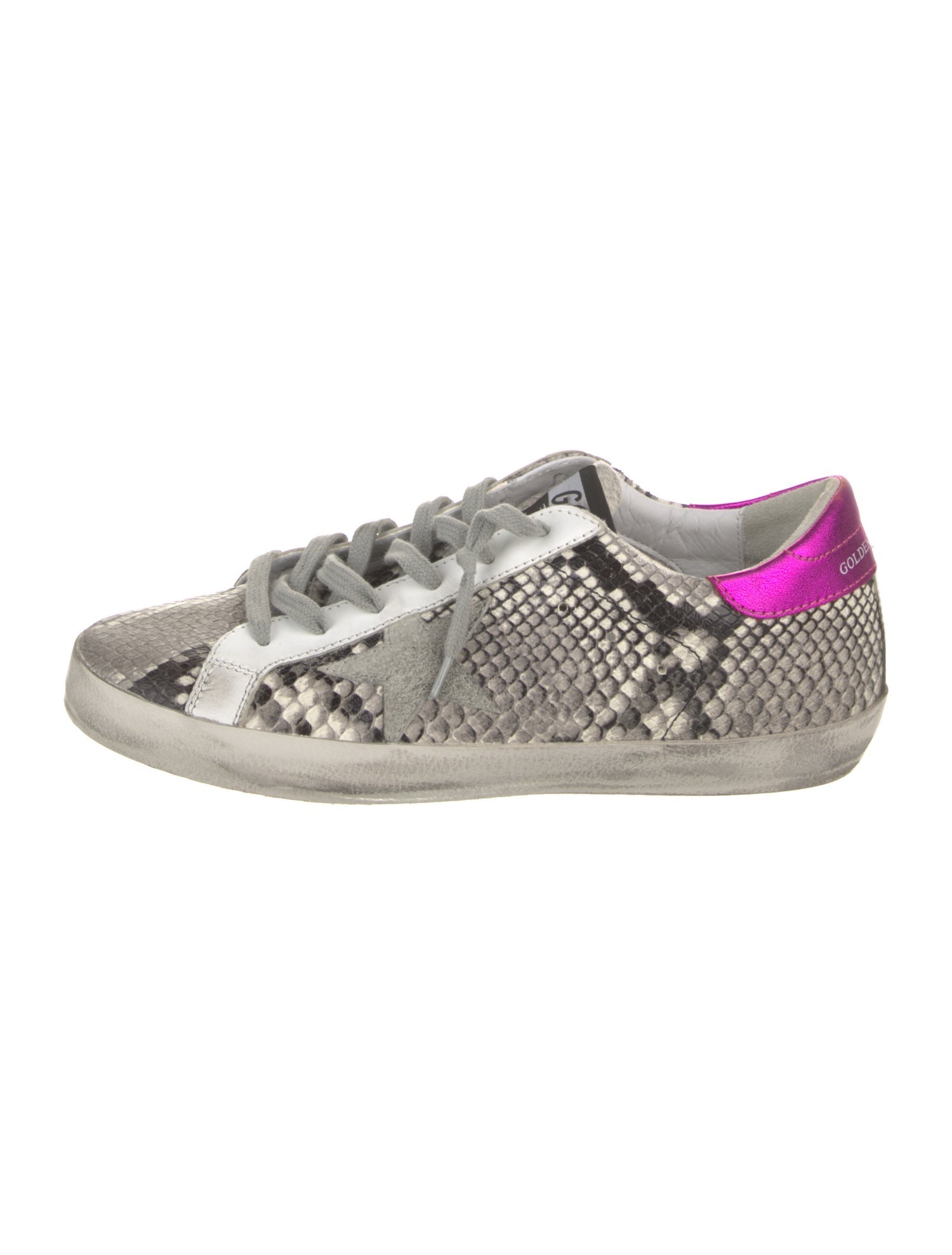 Golden Goose Leather Animal Print Sneakers