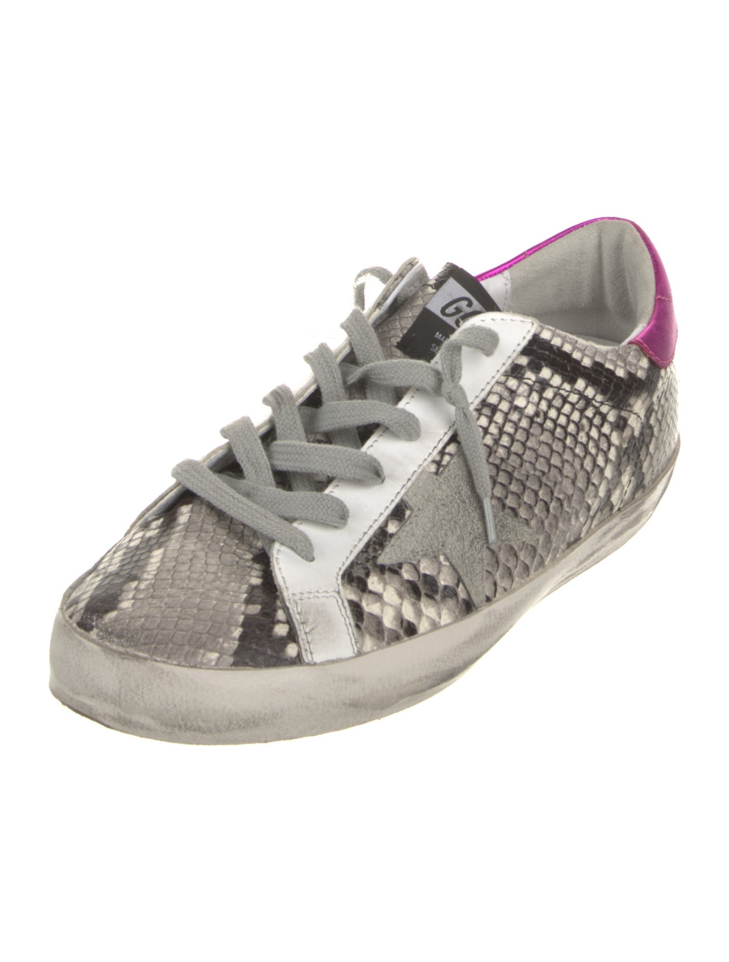 Golden Goose Leather Animal Print Sneakers
