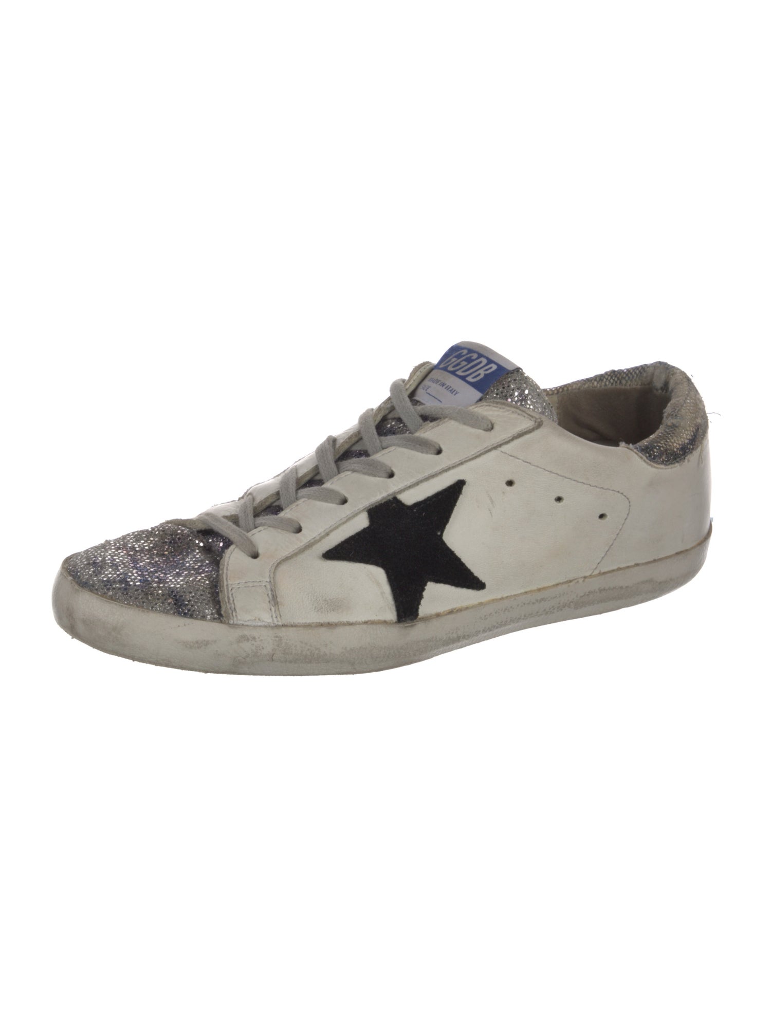 Golden Goose Leather Printed Sneakers