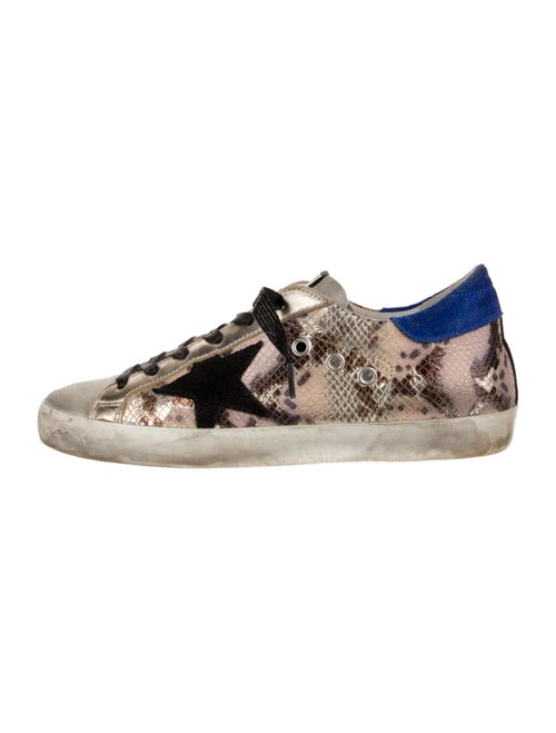 Golden Goose Leather Animal Print Sneakers