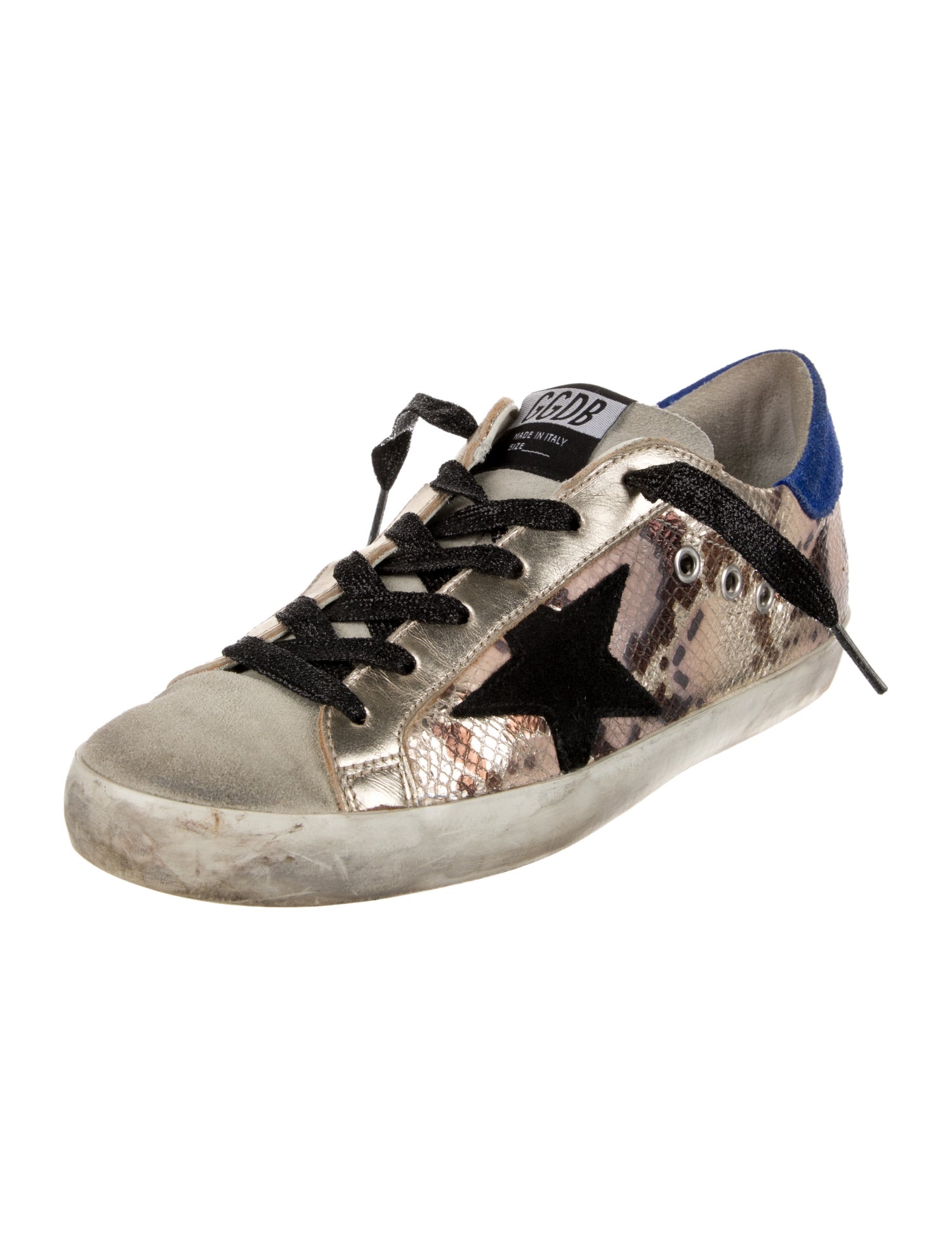 Golden Goose Leather Animal Print Sneakers