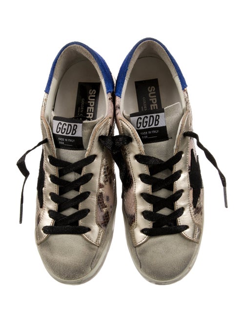 Golden Goose Leather Animal Print Sneakers