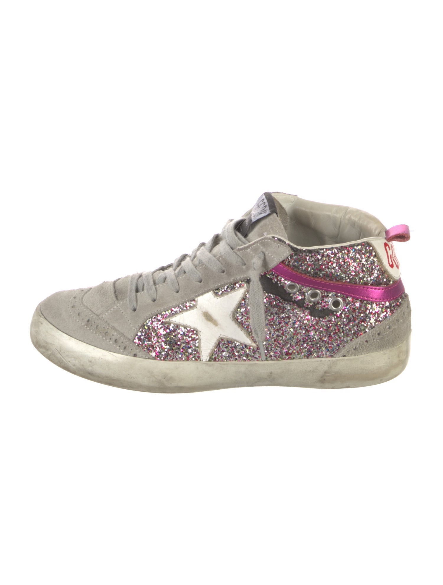 Golden Goose Suede Colorblock Pattern Sneakers